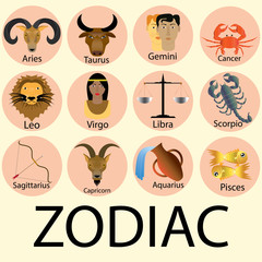 Zodiac in cartoon style