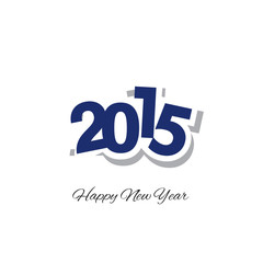 Happy New Year 2015 blue logo vector - obrazy, fototapety, plakaty