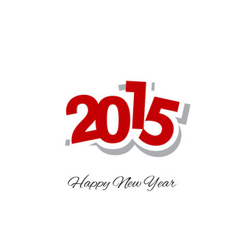 Happy New Year 2015 red logo vector