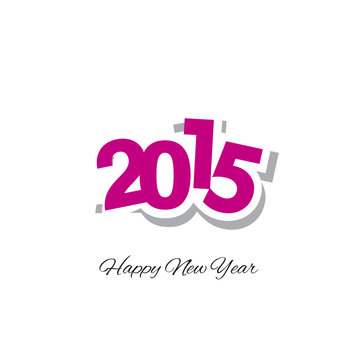Happy New Year 2015 magenta logo vector
