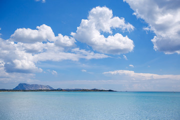 Panorama of idyllic beach with turquoise water