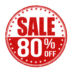 Sale 80% off stamp