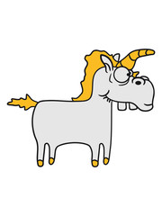 Lustiges Dummes Verrücktes Comic Einhorn