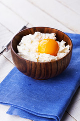 Cottage cheese and egg.