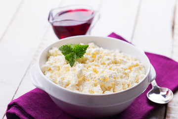 Cottage cheese oin bowl