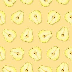 Seamless pattern with slices of pears