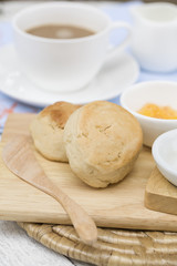 Scones with jam and butter