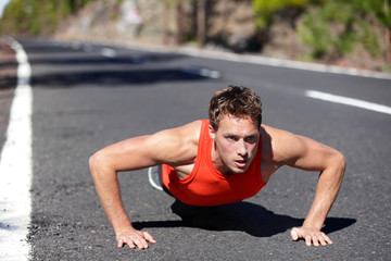 Push ups exercise man training pushup