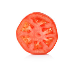 Tomato slice isolated on white background