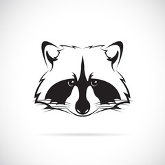 Vector of a raccoon face on white background. Animal.  © yod67