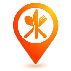 restaurant sur symbole localisation orange