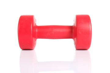 Red dumbell weight