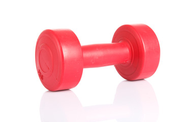 Red dumbbell weight