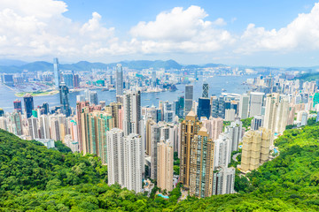 Obraz premium HONG KONG -August 8: Scene of the Victoria Harbour on August 8,