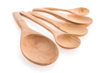 Wooden spoon isolated on white background
