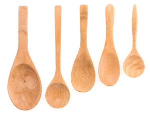 Wooden spoon isolated on white background