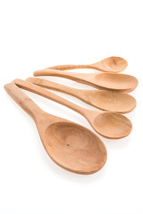 Wooden spoon isolated on white background