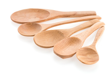 Wooden spoon isolated on white background