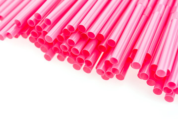 Plastic straw isolated on white background