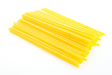 Plastic straw isolated on white background