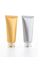 Cosmetic cream bottle isolated on white background
