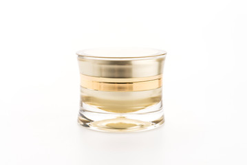 Cosmetic cream bottle isolated on white background