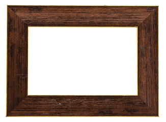 Wooden frame isolated on white background