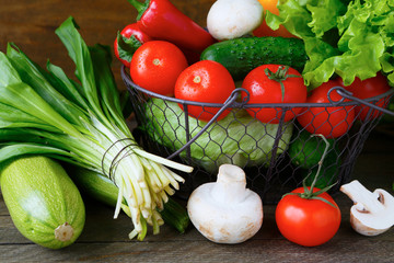 fresh vegetables in a basket