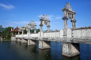 Fototapeta na wymiar Bridge in Water Palace, Candidasa, Bali