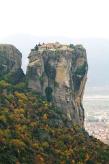 Fototapeta na wymiar Meteora Monasteries in Trikala region in autumn, Greece.