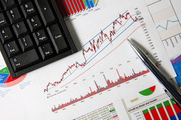 Business finance chart with tools