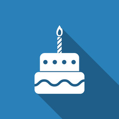 cake icon with long shadow