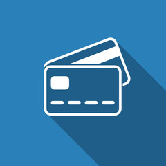 credit card icon with long shadow