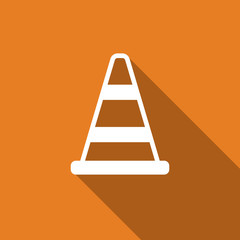 road cone icon with long shadow