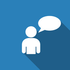 speak icon with long shadow