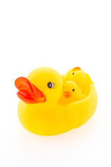 Duck toy isolated on white background