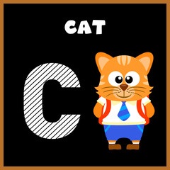 The English alphabet letter C, Cat