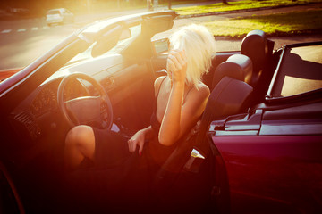 girl in cabriolet