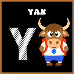The English alphabet letter Y, Yak