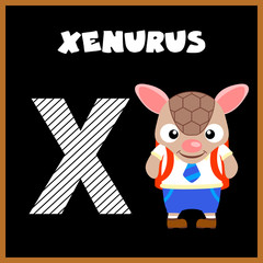 The English alphabet letter X, Xenurus