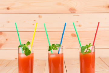 Glass full of tasty fresh grapefruit juice