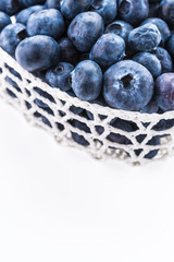 Blueberry basket isolated on white