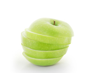 Sliced green apple