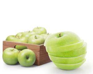 Sliced green apple