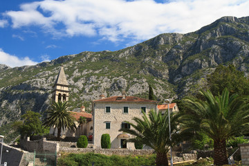 Fototapeta na wymiar The old church of St. Matthew on Kotor Riviera. Montenegro