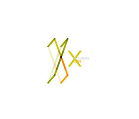 Minimal X font or letter logo design