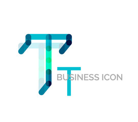 Minimal T font or letter logo design