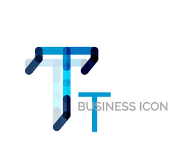 Minimal T font or letter logo design