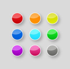 Set of colorful web blank badges