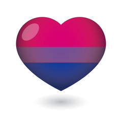 heart with a bisexual pride flag